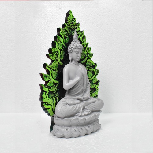 Small White Gautama Buddha Statue With Green Leaves Tree | Spirituals | Gautama Buddha | Buddha | Home decor