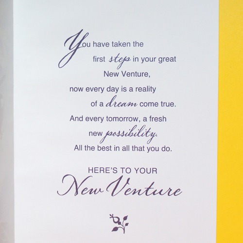 Congratulation on your New Venture| Congratulation Greeting Card