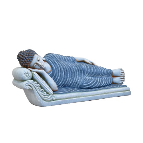 Blue And Gray Buddha Sleeping Statue | Religious Idol of Lord Gautam Buddha Statue Big Size Idols Decorative Showpiece