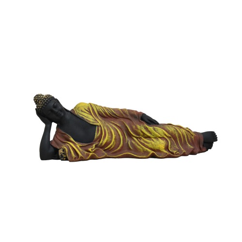 Orange Colour Buddha Sleeping Statue | Religious Idol of Lord Gautama Buddha Statue Big Size Idols Decorative Showpiece