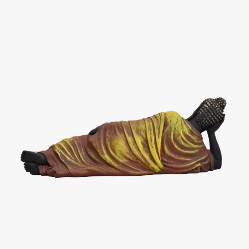 Orange Colour Buddha Sleeping Statue | Religious Idol of Lord Gautama Buddha Statue Big Size Idols Decorative Showpiece