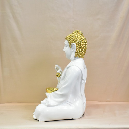 White Religious Idol of Lord Gautam Buddha Statue Big Size Idols Decorative Showpiece | Spirituals| Buddha | Home decor