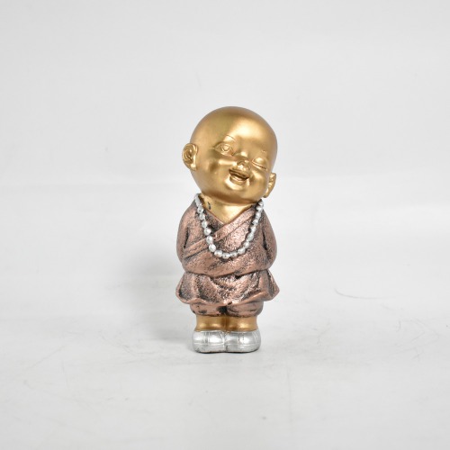 Gold Copper Monk Set Of 2 | Buddha showpieces|Showpiece For Bedroom, Gifts And Living Room|Statues