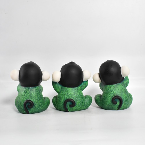 Monkey Monk Laughing Monk Set Of 3 | Small Buddha Statue Monk| Figurine Home Decorative Decorative Showpiece