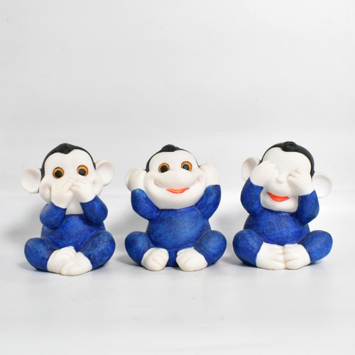 Monkey Monk Laughing Monk Set Of 3 | Small Buddha Statue Monk| Figurine Home Decorative Decorative Showpiece