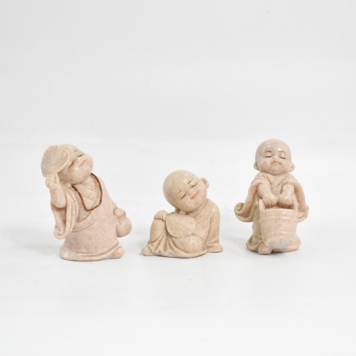 Three Cute Little Monk Buddha Statue | Small Buddha Statue Monk| Figurine Home Decorative Showpiece