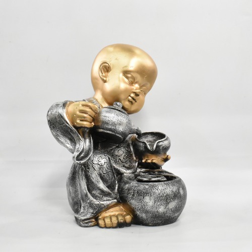 Silver Monk Buddha Showpiece | Statue Monk| Figurine Home Decorative Showpiece