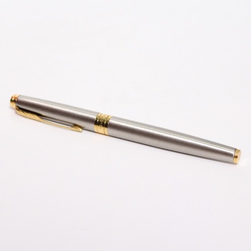 Parker Aster Brushed Metal Roller Ball Gold Trim Pen