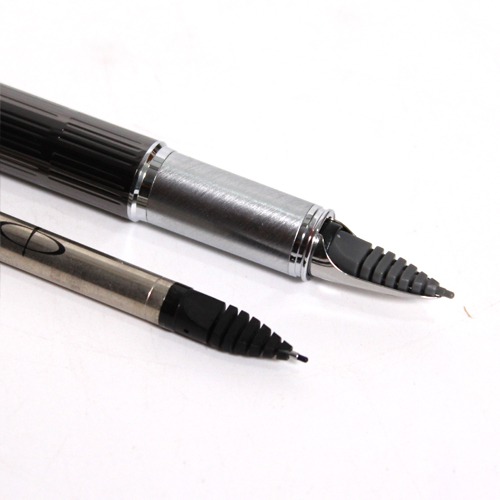 Parker Aster Brushed Metal Roller Ball Silver Trim Pen With Refilled