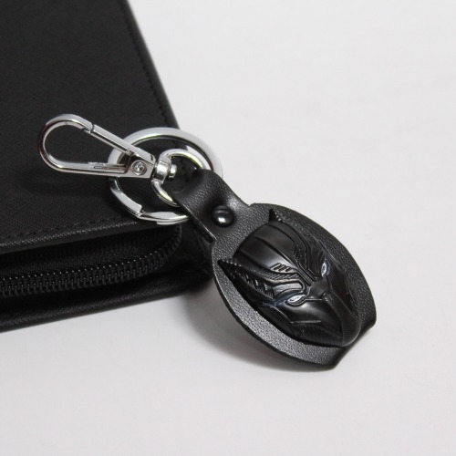 Black Panther Metal Leather Keychain W/ Snap Hook Key Chain Clip Key Ring Key Chain