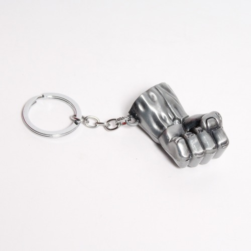 Avengers Super Hero Hulk Hand Fist Punch Silver Key Chain Ring For Fans