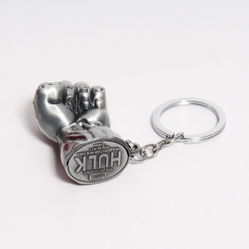 Avengers Super Hero Hulk Hand Fist Punch Silver Key Chain Ring For Fans