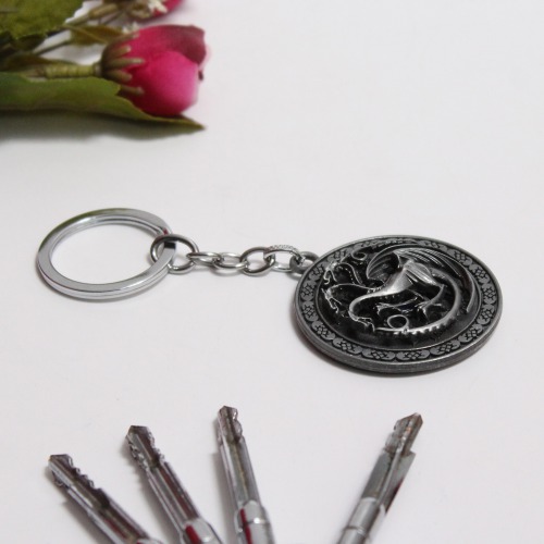 Game Of Thrones Targaryen 3 Headed Dragon Keychain