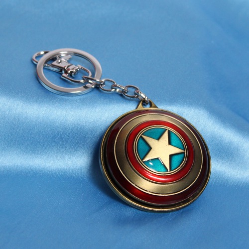 Captain America Spinning Shield Alloy Keychain