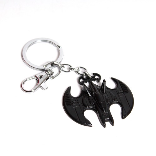 Double Batman 3D Design Black Metal Keychain