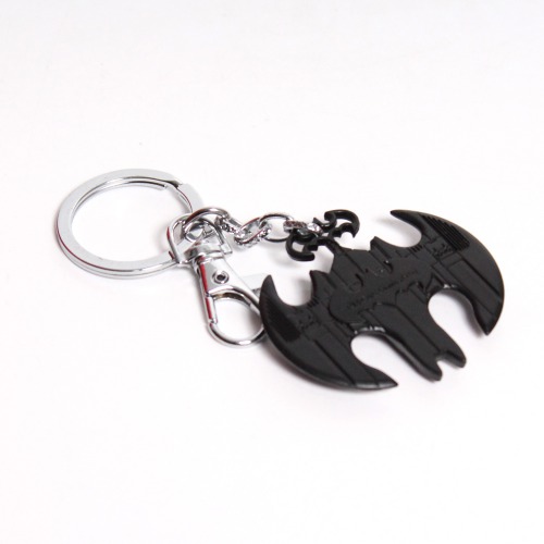 Double Batman 3D Design Black Metal Keychain