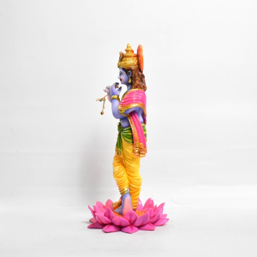 Yellow Dhoti Colour With Pink Shal Krishna Standing Statue| Gift Your Relatives | Showpiece Figurines