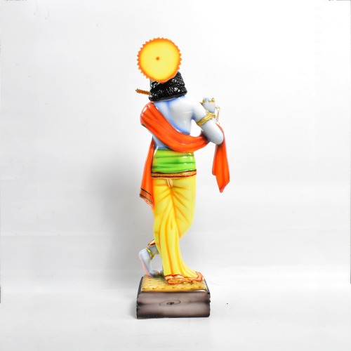 Resin Lord Krishna Murti With Designer Flute Statue | Decor Your Home | Office And Gift Your Relatives