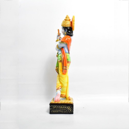 Resin Lord Krishna Murti With Designer Flute Statue | Decor Your Home | Office And Gift Your Relatives