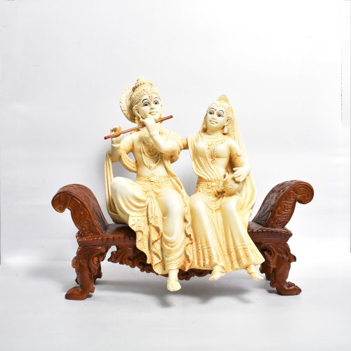 Radha Krishna Statue Sitting On Sofa Statue | Krishna Murti Statue Radha Krishna Love Couple Statue Idol