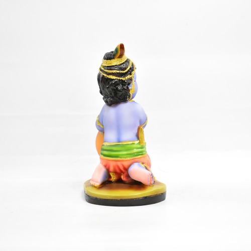 Lord Bal Krishna Brass Idol Natkhat Bal Gopal Spirtual Figurine for Pooja Home Bal Krishna Fiber Decorative