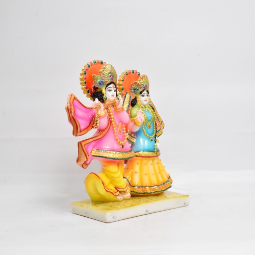 Escon Radha- Krishna Multi colour Murti | Krishna Murti Statue Radha Krishna Love Couple Statue Idol