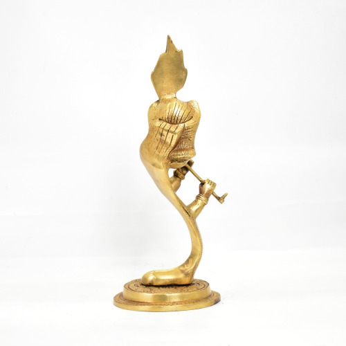 Flute Playing Krishna Brass Murti | Office And Gift Your Relatives | Showpiece Figurines | Krishna Brass Statue