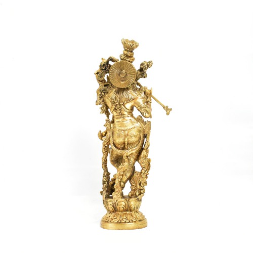 Lord Murli Manohar Krishna Krishna Brass Statue Murti Gift & Home Decor Big Size Statue |Decor Your Home