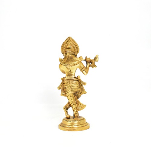 Brass Krishna Standing Statue | Brass Statue Gift & Home Decor | Krishna Brass Statue |Office And Gift Your Relatives