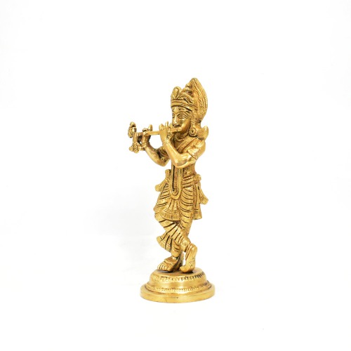 Brass Krishna Standing Statue | Brass Statue Gift & Home Decor | Krishna Brass Statue |Office And Gift Your Relatives