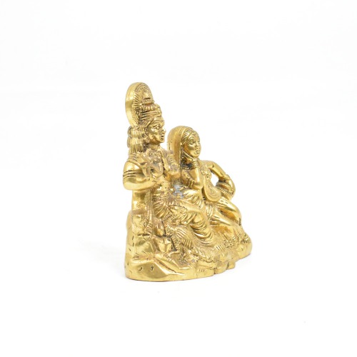 Brass Radha Krishna Sitting Statue | Krishna Murti Statue Radha Krishna Love Couple Statue Idol