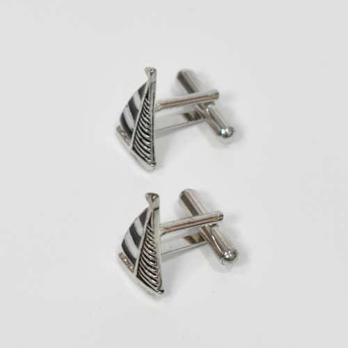 Cufflinks For Men Stainless Steel Boat Design Cuff links With Enamel Finish Cuff links for Men And Boys.