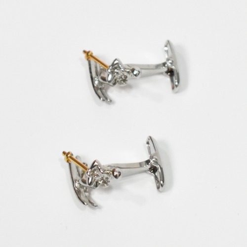 Cufflinks For Men Stainless Steel Silver Cuff links With Enamel Finish Cuff links for Men and Boys.