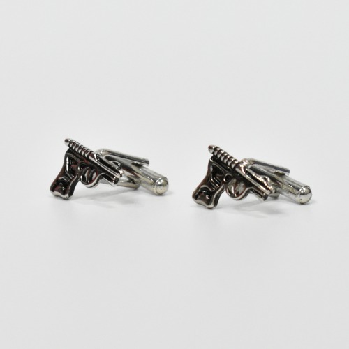 Exclusive Collection Cuff links with Gun Design Enamel Finish Stainless Steel Cuff links For Men