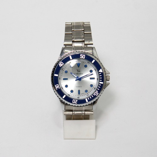 V9 Collection Blue And Silver Dial Silver Stainless Steel Strap Watch | Watch for Men & Boys | Wrist Watches Metal