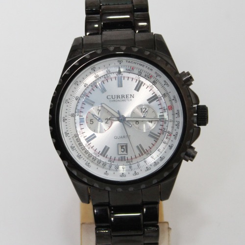 Curren White Dial Black Belt Stainless Steal Strap Watch | Watch for Men & Boys | Wrist Watches Metal for Men