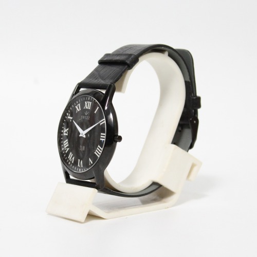 Swiss Black Dial With Black Belt Strap Watch | Watch for Men & Boys | Wrist Watches for Men