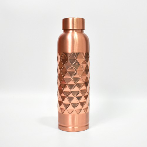 Pipal Copper Diamond Hammered Bottle 1000 ml