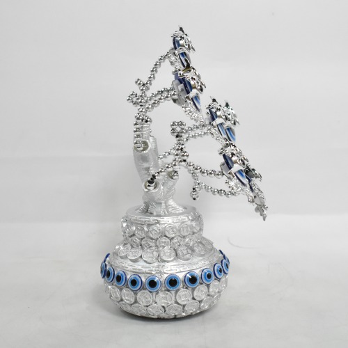 Evil Eye Tree With Owl Bird Design | Pot Evil Eye Tree Feng Shui for Good Luck | Gift & Decorative Showpiece