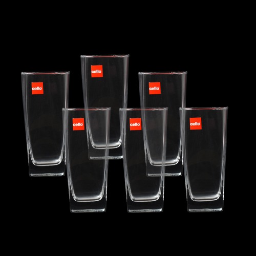 Cello Venia Glass Tumbler, Set of 6, 260ml, Clear