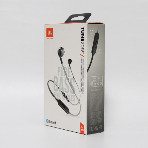 JBL Tune 205BT by Harman Wireless Earbud Headphones with Mic (Black)