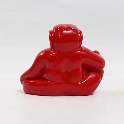 Lord Ganpati Idol For Car Dashboard Home & Office - Small Red And Orange | Spiritual | Ganesha Murti