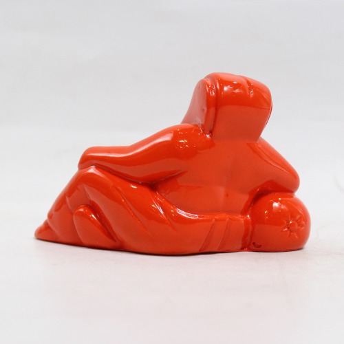 Lord Ganpati Ganesh Ganesha Idol For Car Dashboard Home & Office - Small Red And Orange