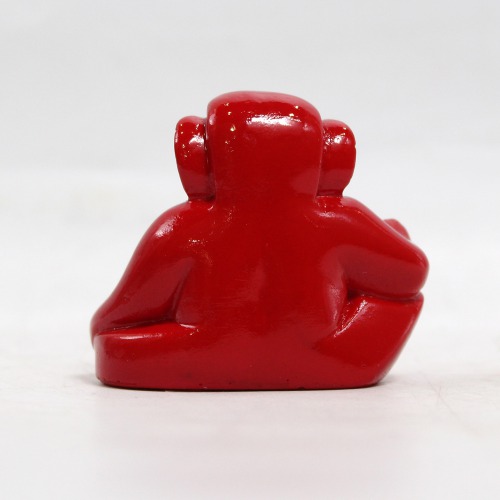 Polyresin Lord Ganesha Idols For Car Dashboard Home & Office - Small Red And Orange | Car Dashboard