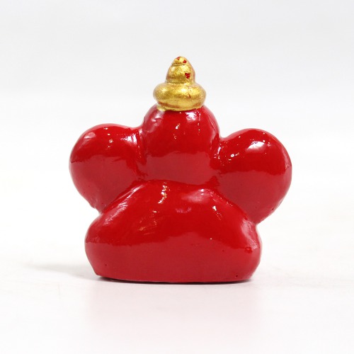 Lord Ganesha Glossy Finish Idol for Car Dash Board Statue Ganpati Figurine God of Luck- Small Red And Orange