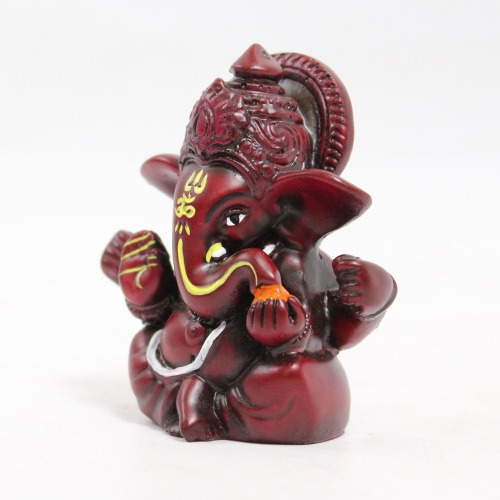 Brown Colour Ganesha Ganpati Sitting Idol For Car Dashboard Home & Office | Spiritual | Ganesha Murti