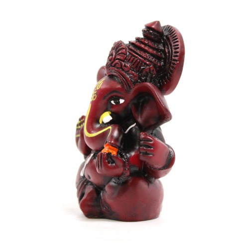 Brown Lord Ganesha Big Ears Glossy Finish Idol for Car Dash Board Statue Ganpati Figurine God of Luck