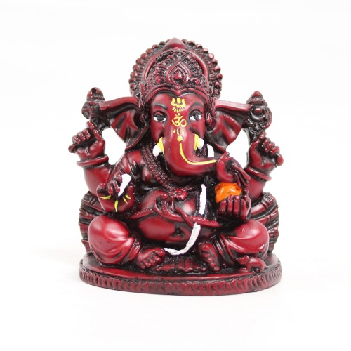 Lord Ganesha Big Ears With Snake Mat Finish With Yellow Shed Idol for Car Dash Board Statue | Decor