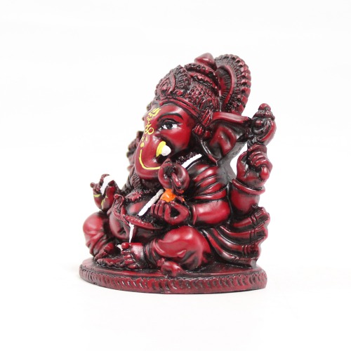 Lord Ganesha Big Ears With Snake Mat Finish With Yellow Shed Idol for Car Dash Board Statue | Decor