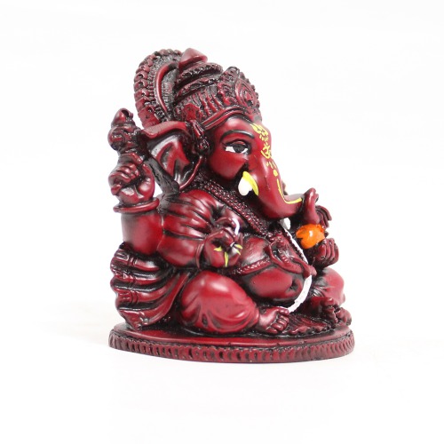 Lord Ganesha Big Ears With Snake Mat Finish With Yellow Shed Idol for Car Dash Board Statue | Decor